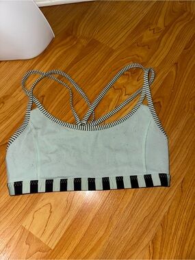 Striped Trim Light Mint Sports Bra Lululemon